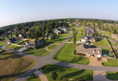 Aerial view of streets in Haughton, Louisiana
